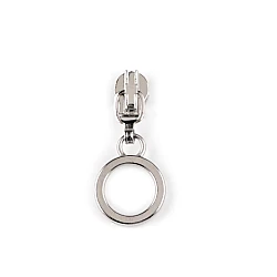 Slider for nylon zippers no 3, with ring - Nickel (3 Pieces)