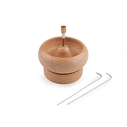 Wooden mill for threading seed beads ø9 and 10 cm with a needle - Ivory (1 Piece)