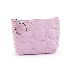 Small quilted wallet / key chain, heart 11x8 cm - Violet lilac (1 Piece)