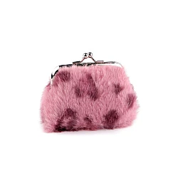 Small plush wallet / coin purse, tiger - Light pink (1 Piece)