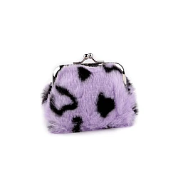 Small plush wallet / coin purse, tiger - Light violet (1 Piece)