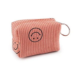Girls' case / key ring smiley 9x6 cm - Coral light (1 Piece)
