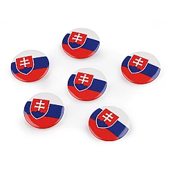 Brooch / badge flag - slovak republic ø3.5 cm - As pictured (6 Pieces)