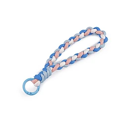 Braided pendant / key chain with carabiner - Blue (1 Piece)