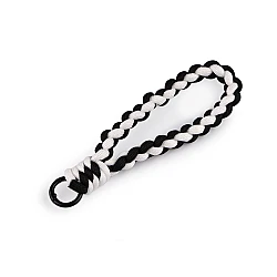 Braided pendant / key chain with carabiner - Black (1 Piece)