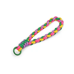 Braided pendant / key chain with carabiner - Multicolor (1 Piece)
