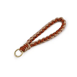 Braided pendant / key chain with carabiner - Brown (1 Piece)