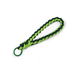 Braided pendant / key chain with carabiner - Green (1 Piece)