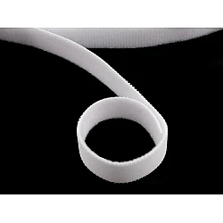 Low-profile double-sided hook and loop fastener, for home and garden, width 15 mm - White (1 Meter)