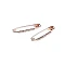 Decorative safety pin with rhinestones, length 39 mm - Pink gold (12 Pieces)