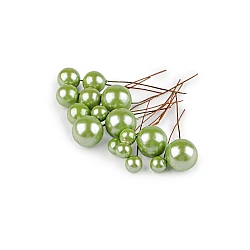 Balls / berries on a wire - mix of sizes - Lightbeige (1 Bag)