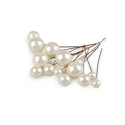 Balls / berries on a wire - mix of sizes - Creamy light (1 Bag)