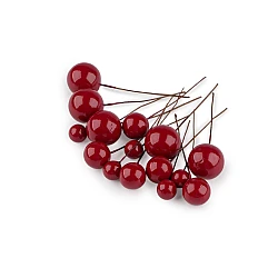 Balls / berries on a wire - mix of sizes - Red (1 Bag)