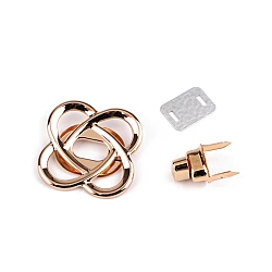 Bag fastener set 49x49 mm - Pink gold (1 Set)