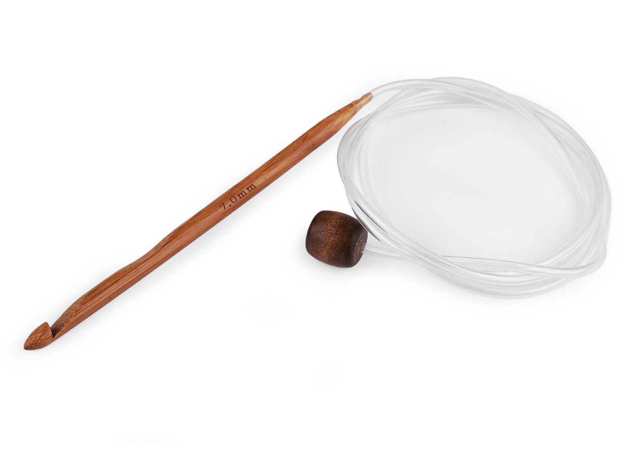 Bamboo hook for tunisian crochet - Bamboo dark (1 Piece)