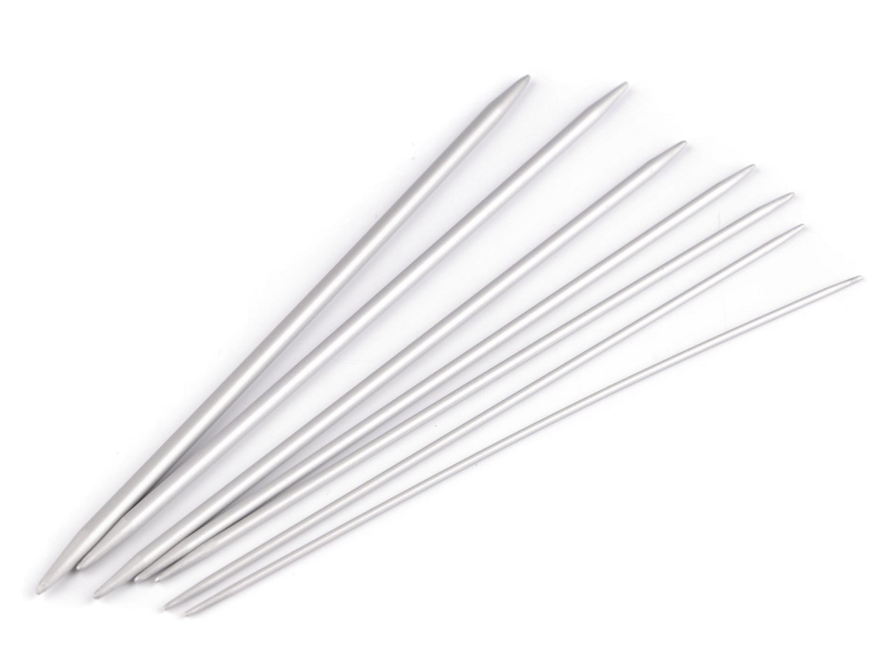 Aluminum sock knitting needles no. 2; 2.5; 3; 3.5; 4; 4.5; 5 - Nickel (1 Set)