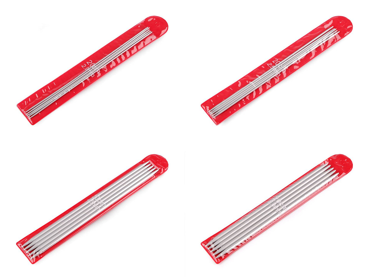 Aluminum sock knitting needles no. 2; 2.5; 3; 3.5; 4; 4.5; 5 - Nickel (1 Set)