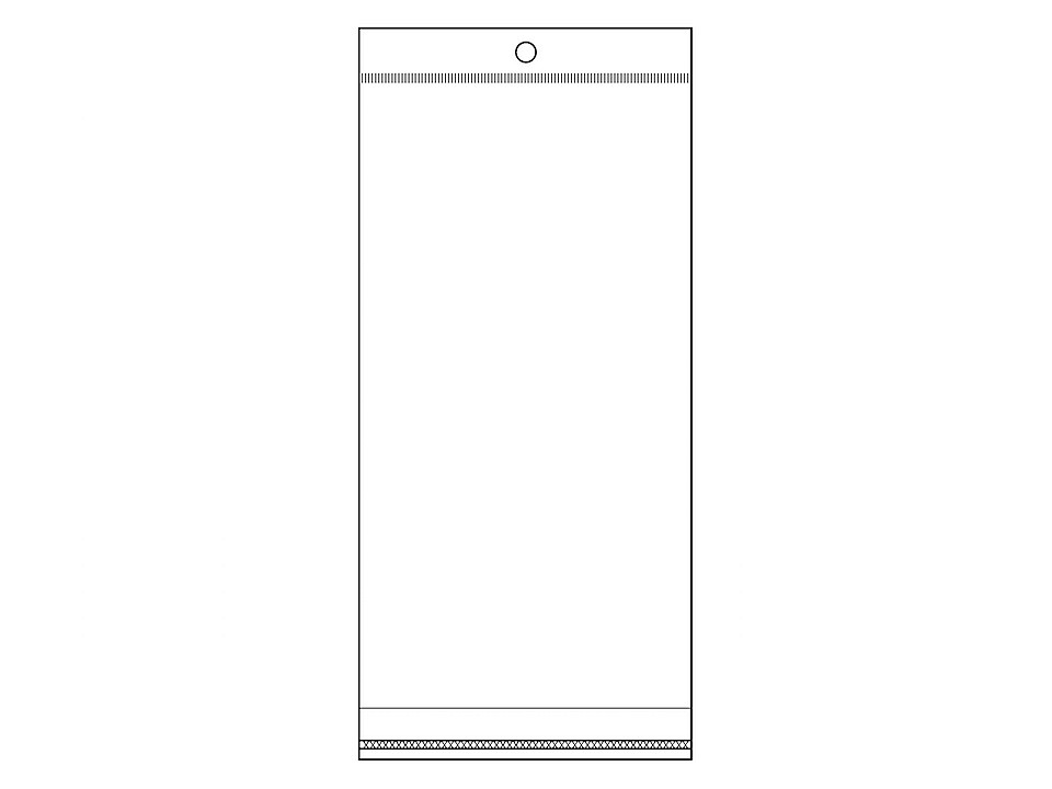Clear plastic self-adhesive seal bags w/ hang hole 10x22 cm - Transparent (16000 Pieces)