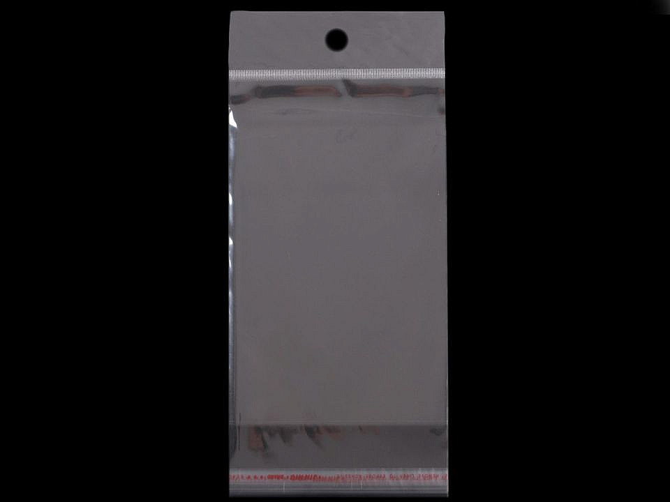 Clear plastic self-adhesive seal bags w/ hang hole 10x22 cm - Transparent (16000 Pieces)