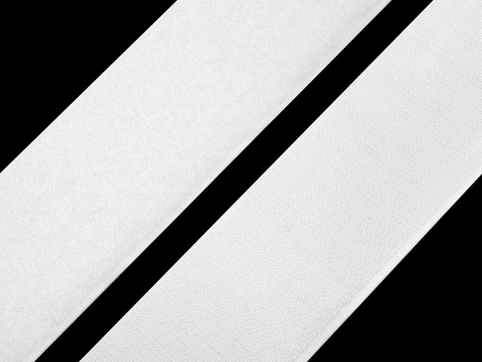 Adhesive hook and loop fastener width 50 mm - White (1 Meter)
