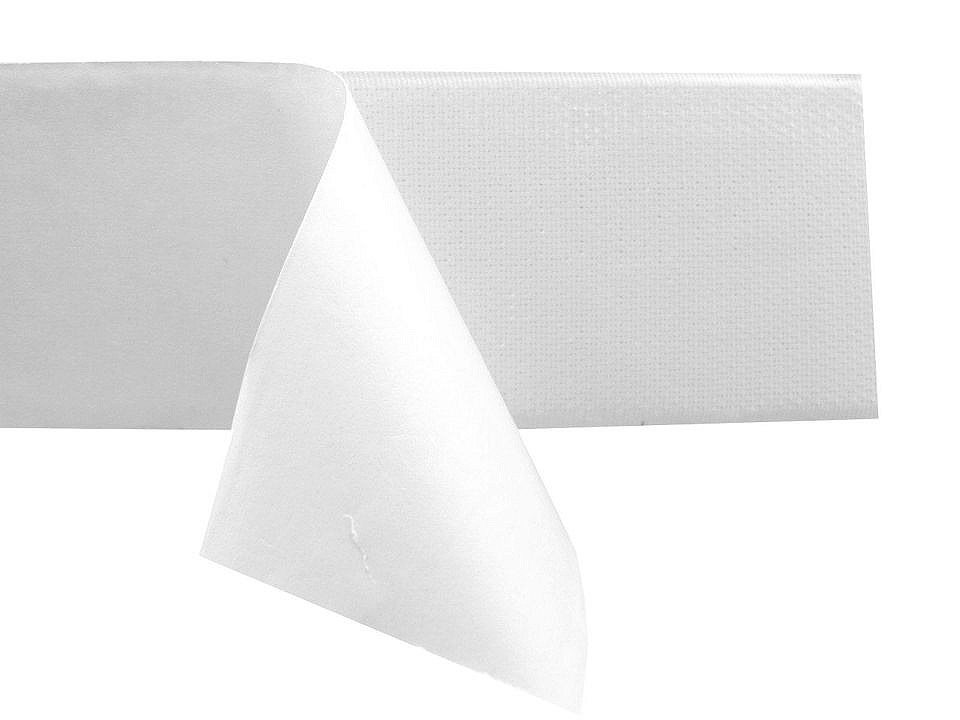 Adhesive hook and loop fastener width 50 mm - White (1 Meter)