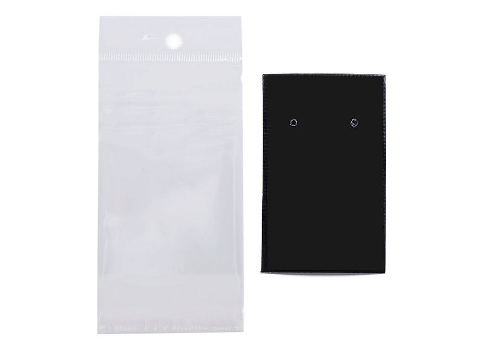 Earring display hang card with sachet 50x80 mm - Pearlwhite (20 Sets)