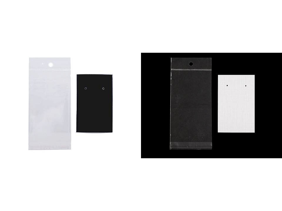 Earring display hang card with sachet 50x80 mm - Pearlwhite (20 Sets)