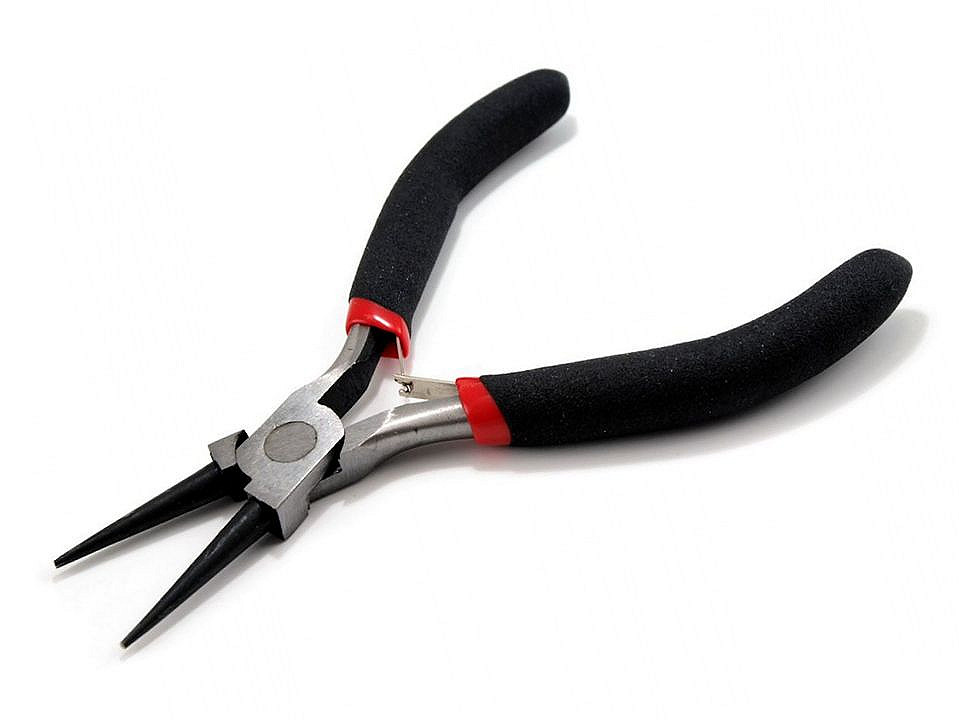 Round nose jewelry pliers 125 mm - Black (12 Pieces)