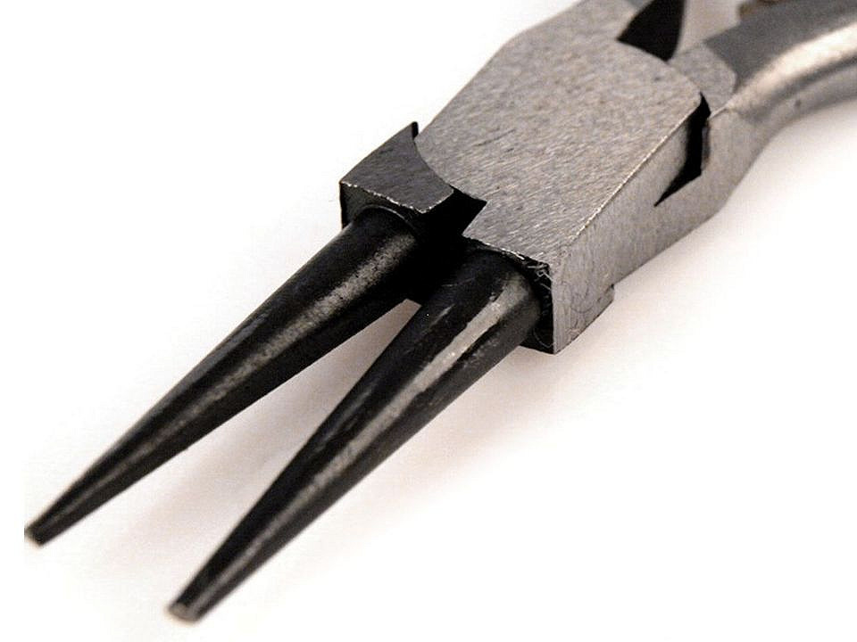 Round nose jewelry pliers 125 mm - Black (12 Pieces)