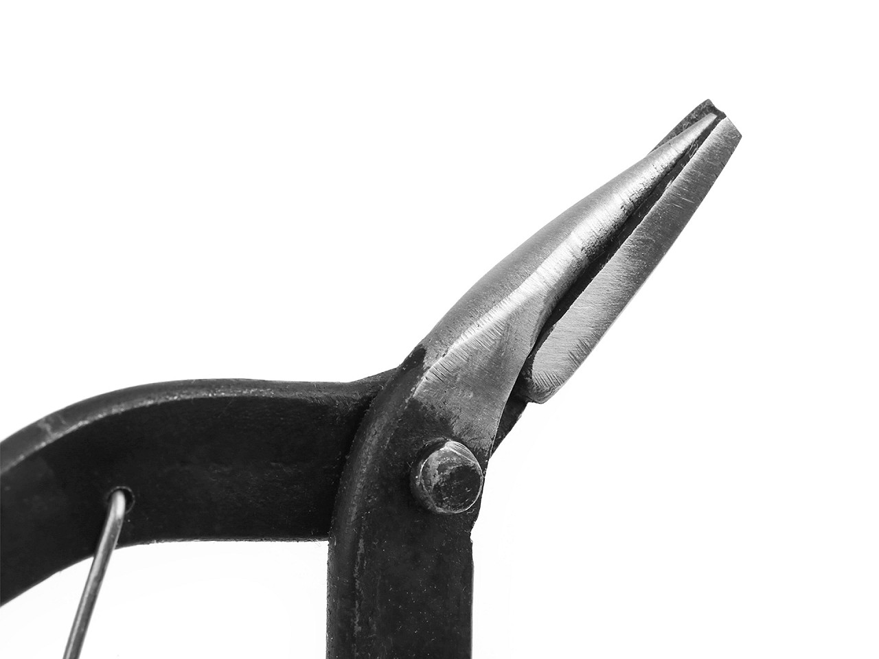 Narrow flat nose pliers steel 160 mm with return spring - Dark red (1 Piece)