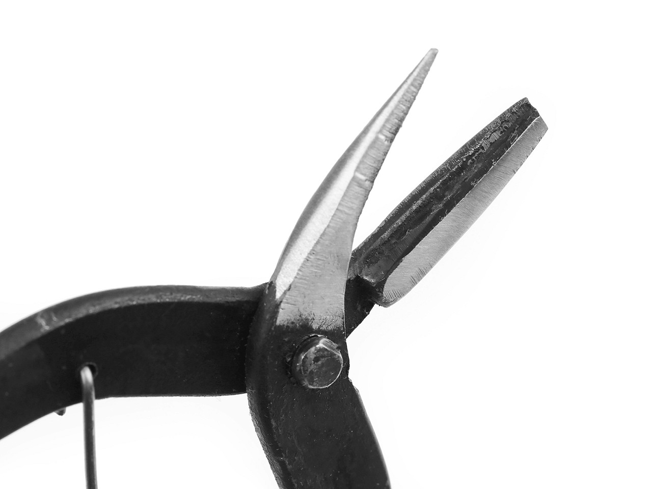 Narrow flat nose pliers steel 160 mm with return spring - Dark red (1 Piece)