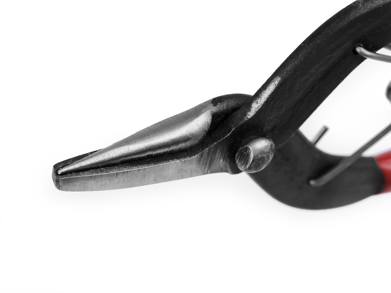 Narrow flat nose pliers steel 160 mm with return spring - Dark red (1 Piece)