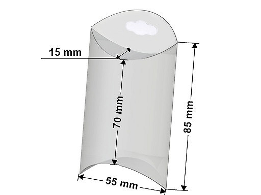 Clear packaging box with hang hole 5.5x8.5 cm - Transparent (50 Pieces)