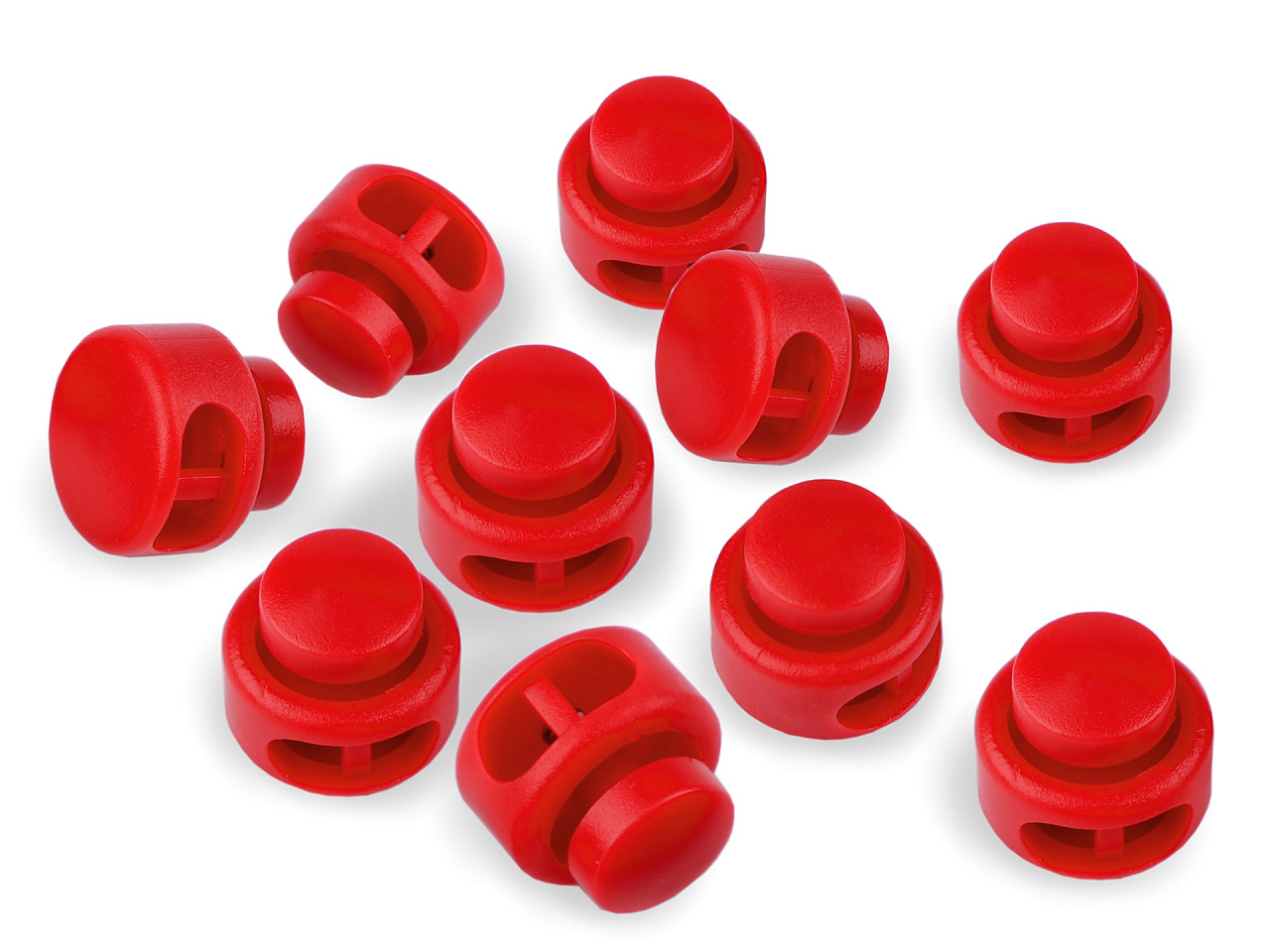 Round 2-hole cord lock stopper toggles 13x15 mm - Black (10 Pieces)