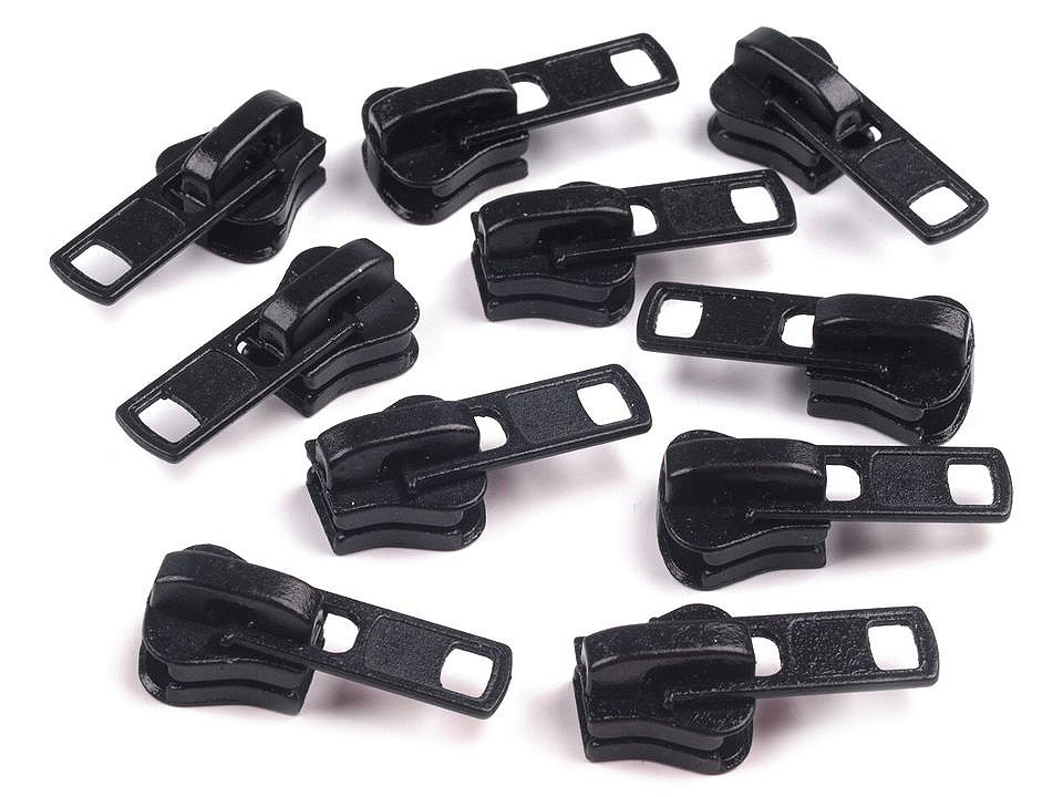 Slider to plastic zippers no 8 - Black (10 Pieces)