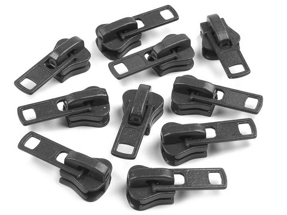 Slider to plastic zippers no 8 - Black (10 Pieces)