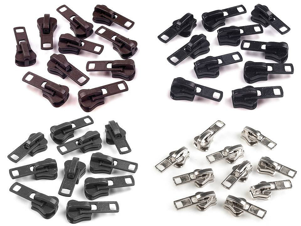 Slider to plastic zippers no 8 - Black (10 Pieces)