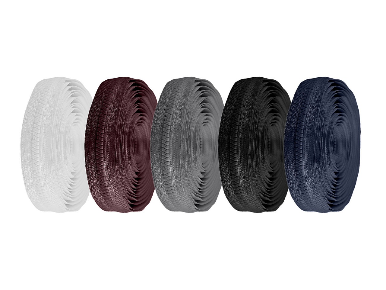 Continuous plastic zipper no 8 - White (1 Meter)