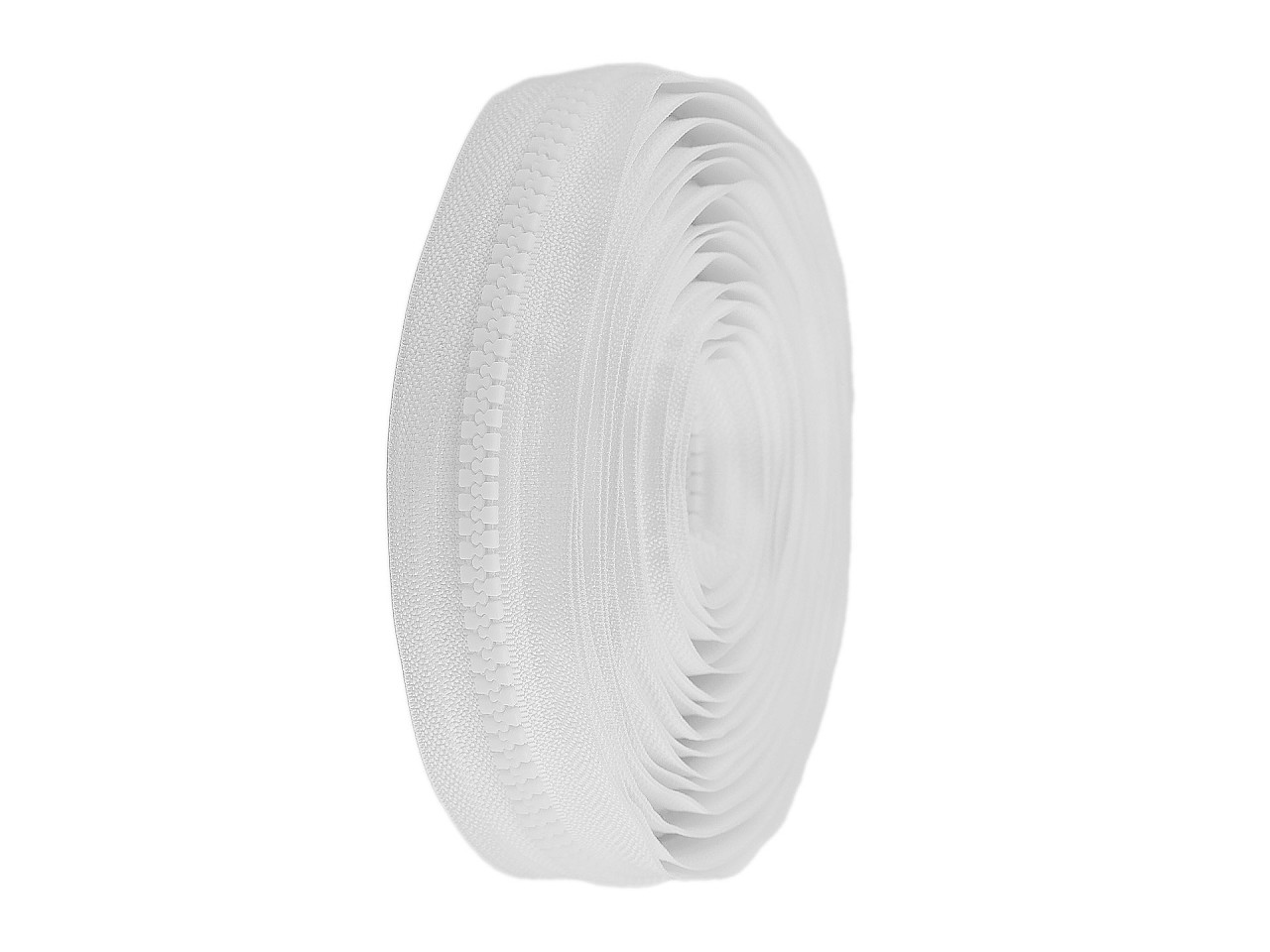 Continuous plastic zipper no 8 - White (1 Meter)