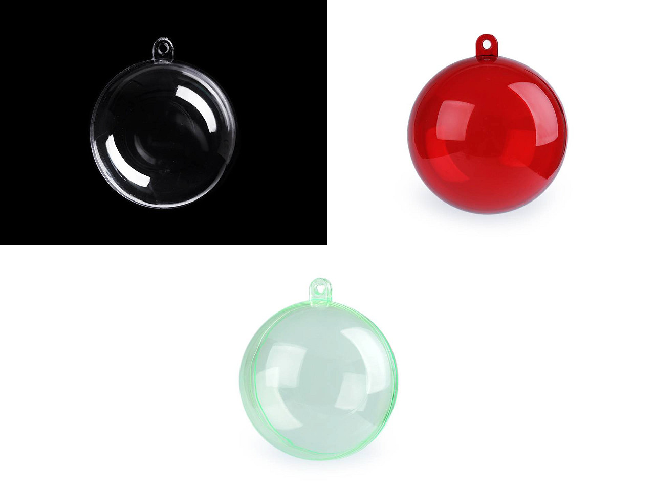 Clear plastic ball ornament ø6 cm - Transparent (12 Pieces)