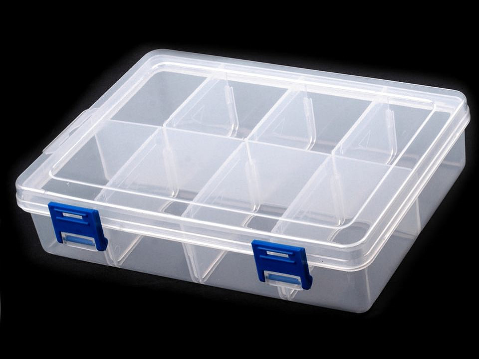 Plastic beads box 13.5x20x4.6 cm - Transparent (1 Piece)