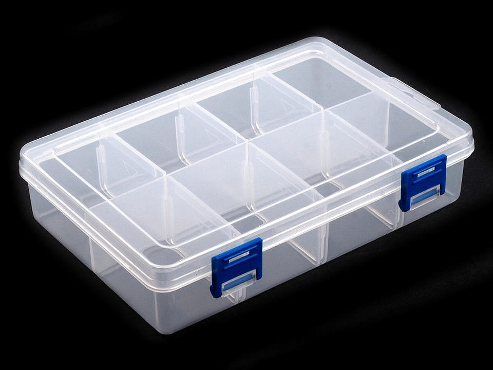 Plastic beads box 13.5x20x4.6 cm - Transparent (1 Piece)