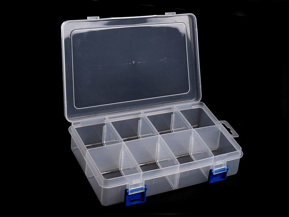 Plastic beads box 13.5x20x4.6 cm - Transparent (1 Piece)