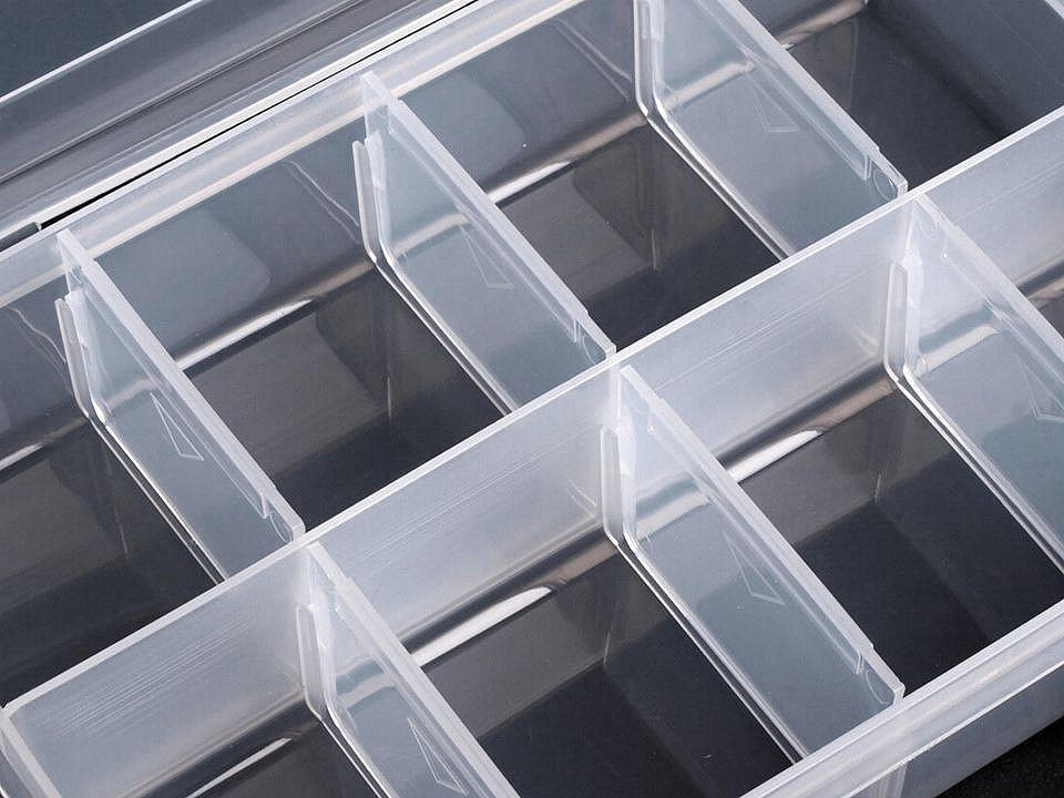 Plastic beads box 13.5x20x4.6 cm - Transparent (1 Piece)