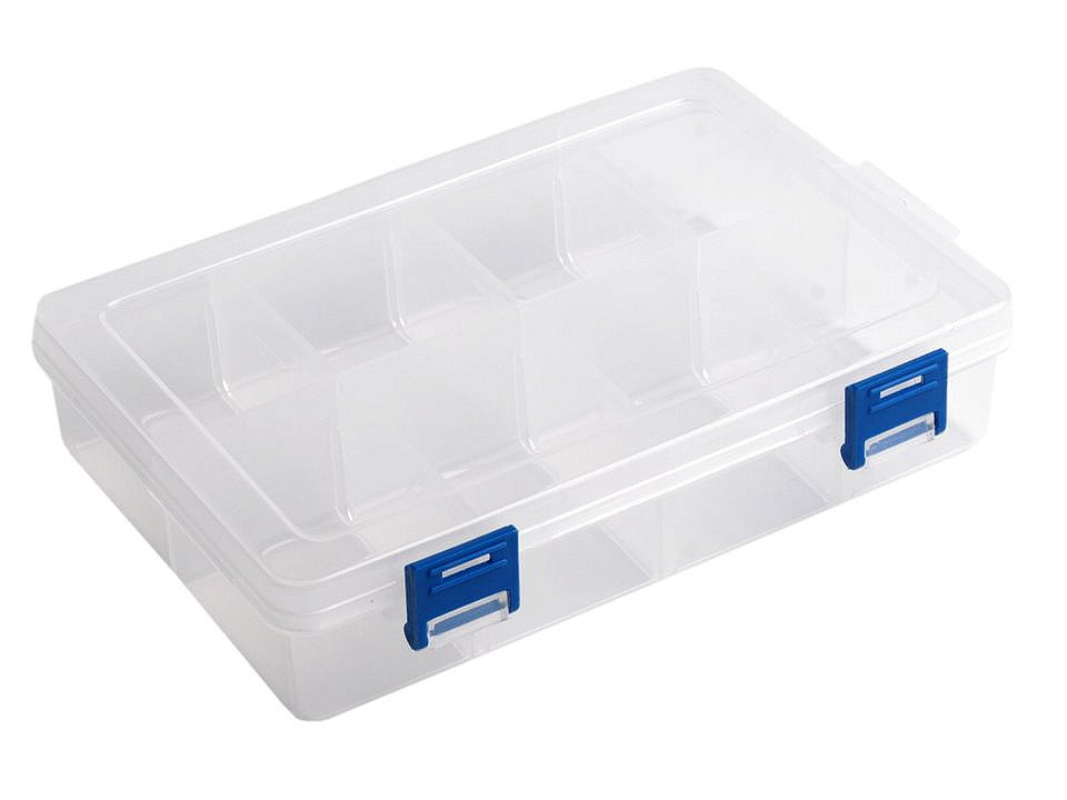 Plastic beads box 13.5x20x4.6 cm - Transparent (1 Piece)