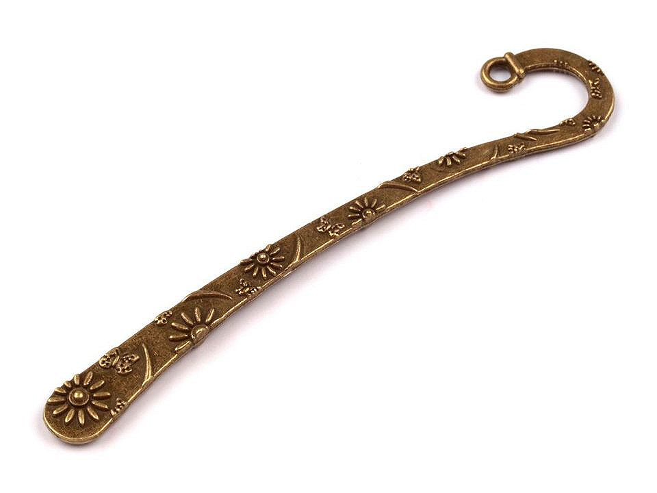 Bookmark flowers, butterfly 7x80 mm - Platinum (1 Piece)