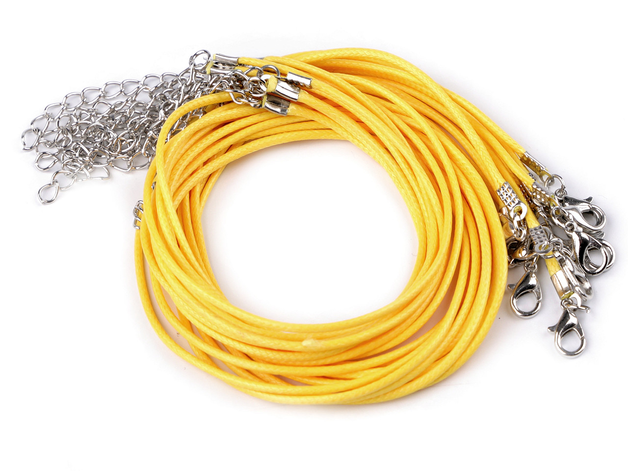 Braided necklace cord with  lobster clasp length 45 cm - Lightgrey (10 Pieces)