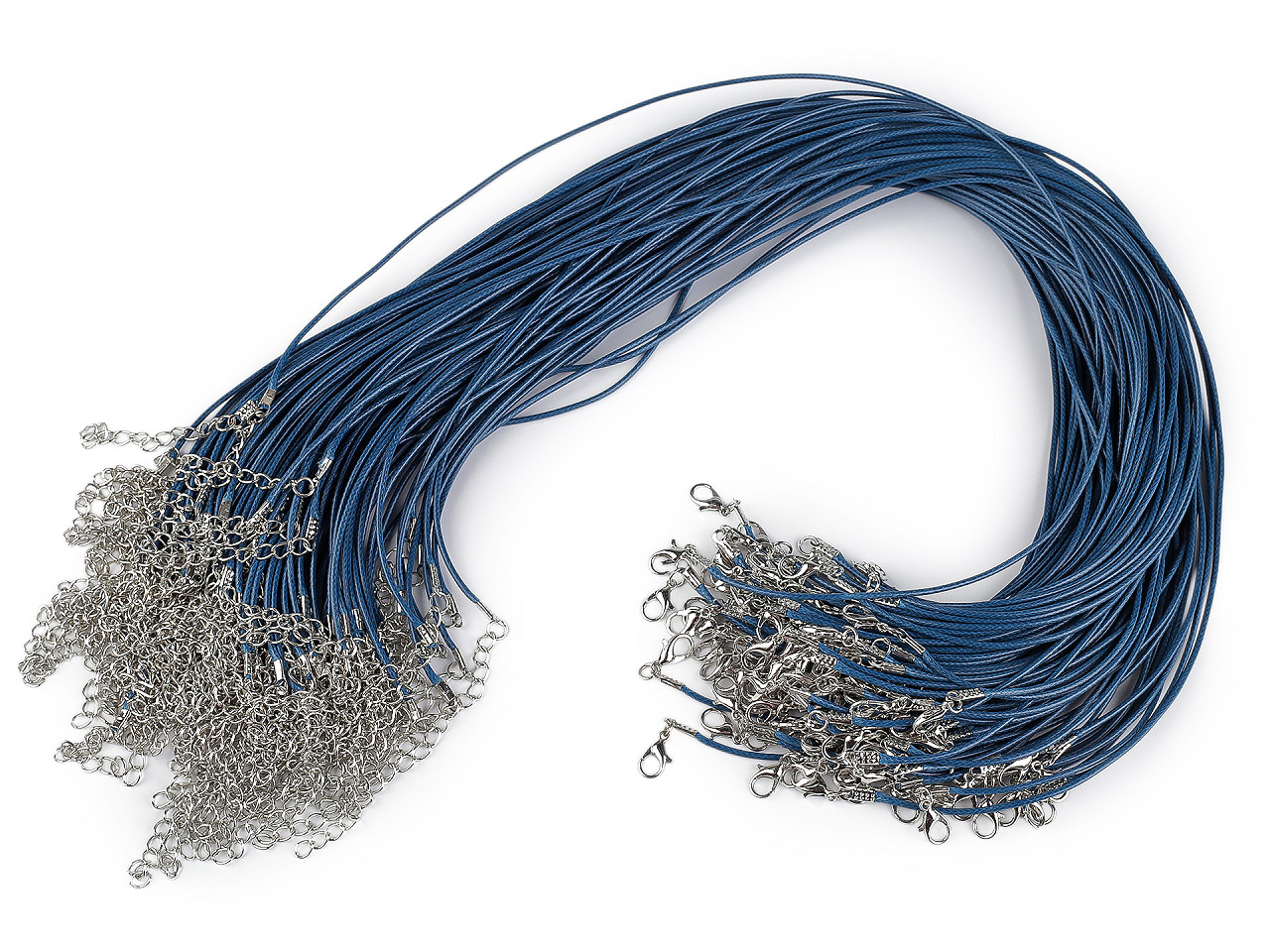 Braided necklace cord with  lobster clasp length 45 cm - Lightgrey (10 Pieces)