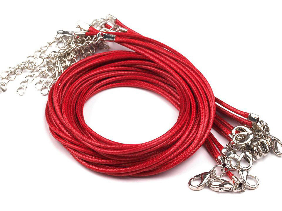 Braided necklace cord with  lobster clasp length 45 cm - Lightgrey (10 Pieces)