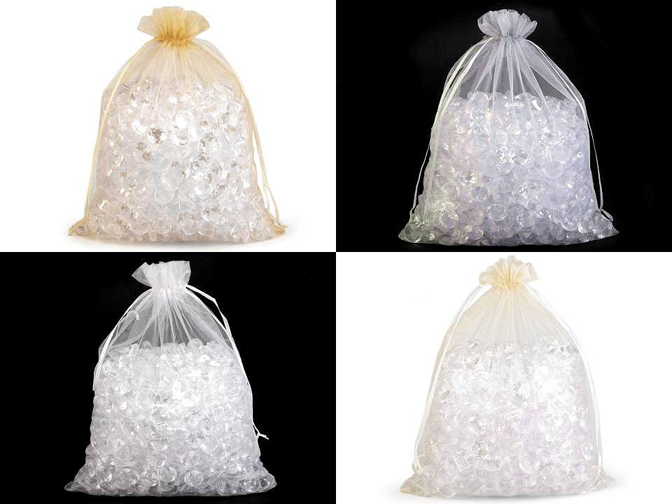 Organza gift bag 21x29 cm - Creamy light (10 Pieces)